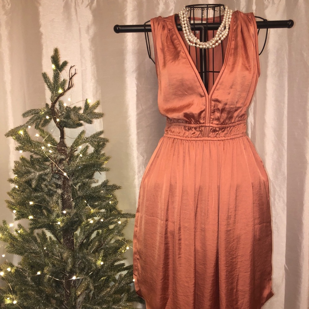Lucky Brand—Bohemian satin dress.